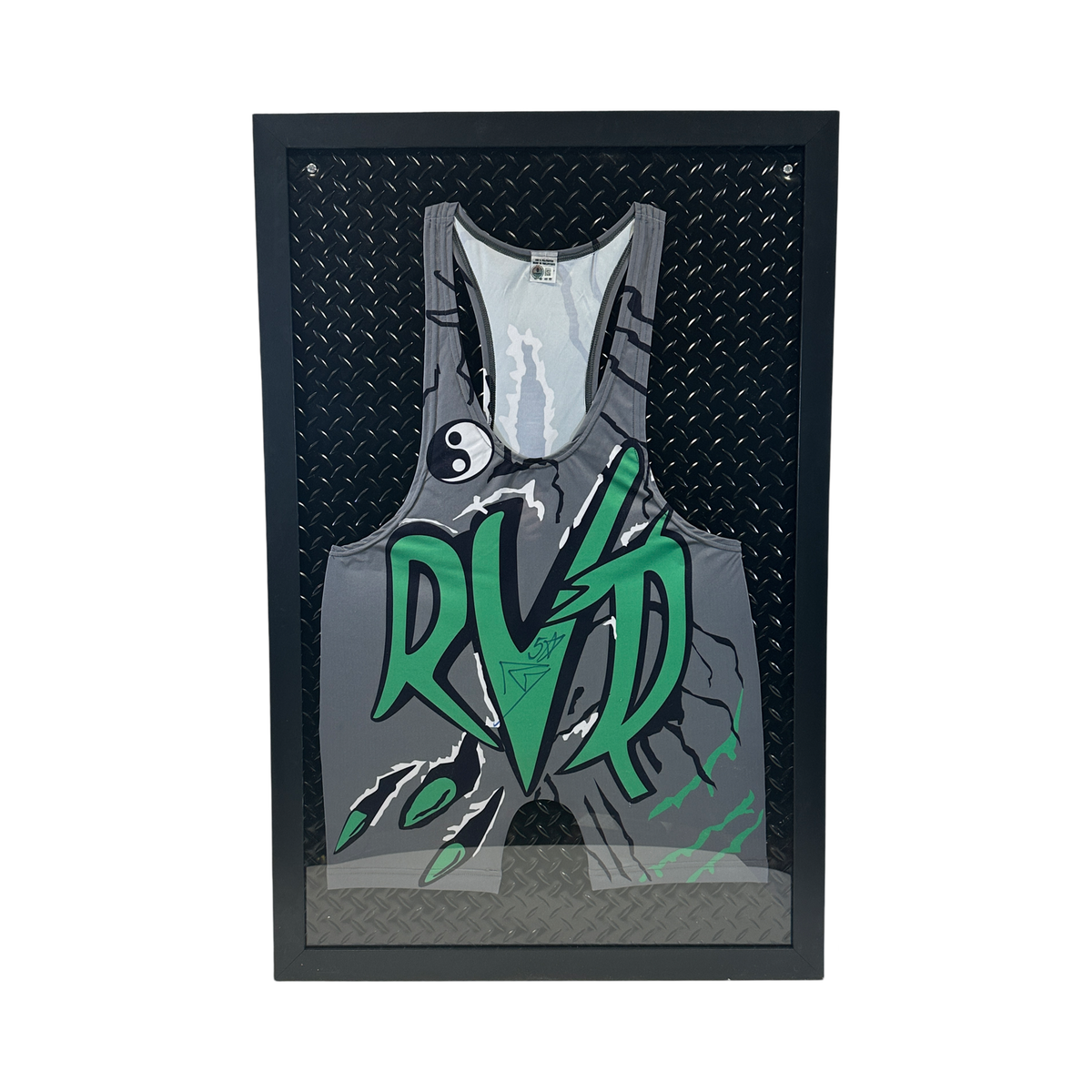 Rob Van Dam Autographed WWE ECW Grey FRAMED Singlet "5 Star" Inscription Beckett product image 1, provided for visual