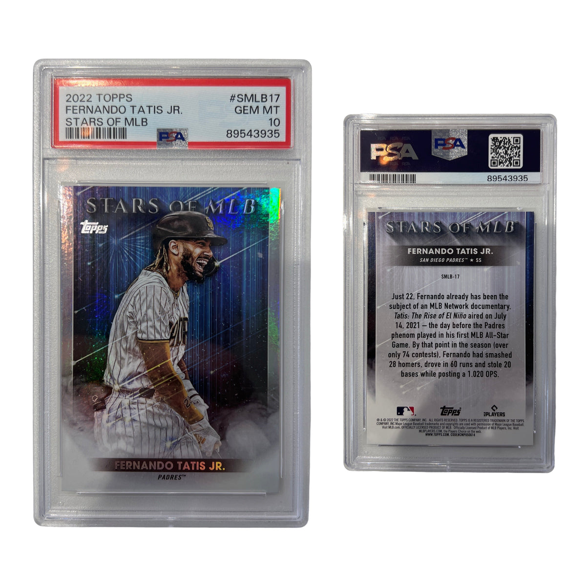 2022 Topps Fernando Tatis Jr. Stars Of MLB #SMLB17 PSA GEM MT 10 product image 1, provided for visual reference and product
