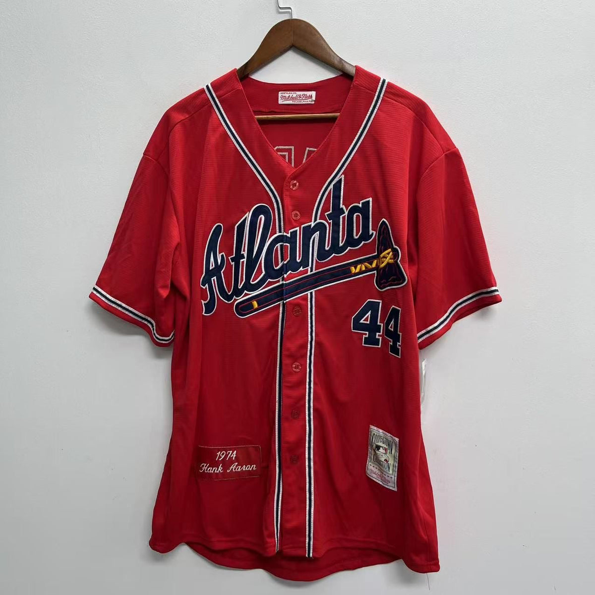 Hank Aaron 1974 YOUTH KIDS Atlanta Braves jersey Mitchell & product image 2