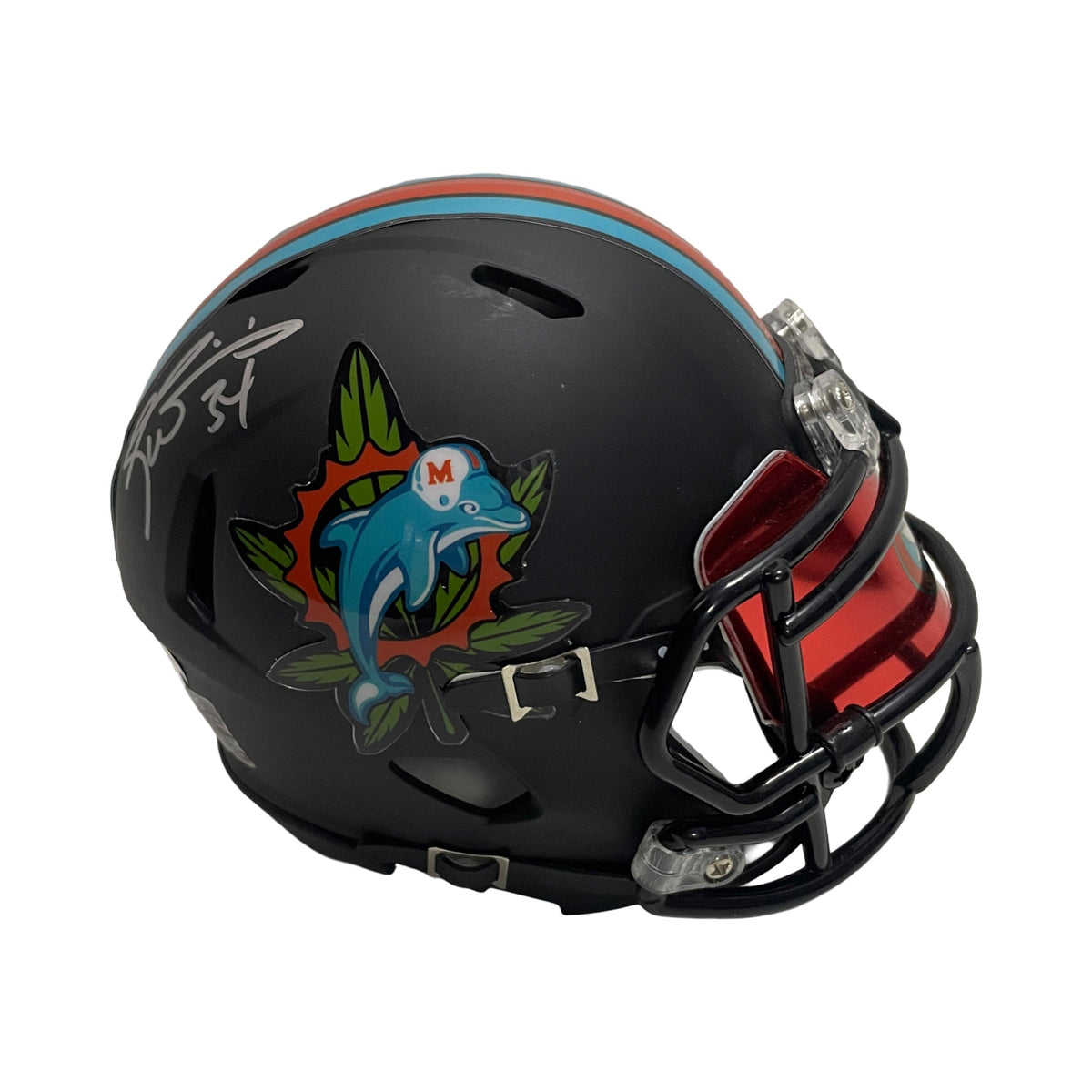 Ricky Williams Autographed Miami Dolphins Black Custom Mini Helmet JSA product image 1, provided for visual reference and