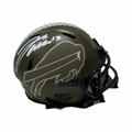 Josh Allen Autographed Buffalo Bills Forest Green Salute To Service Mini Helmet Beckett product image 1, provided for visual