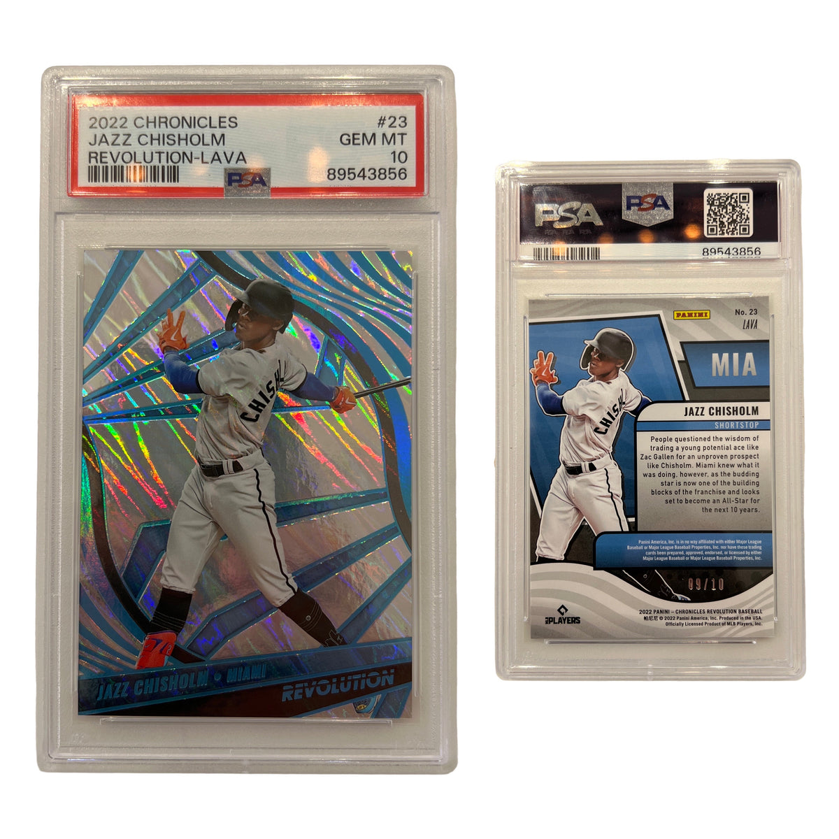 2022 Jazz Chisholm Chronicles Revolution Lava /10 #23 PSA GEM MINT 10 product image 1, provided for visual reference and