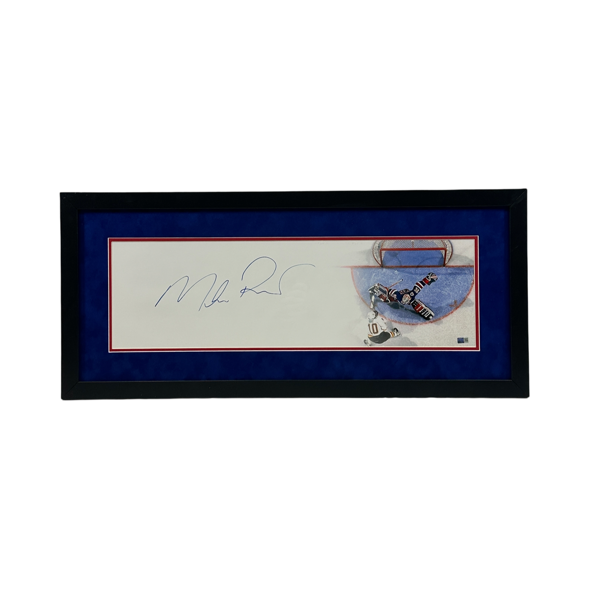 Mike Richter Autographed New York Rangers Framed 8x26 Steiner CX product image 1, provided for visual reference and product