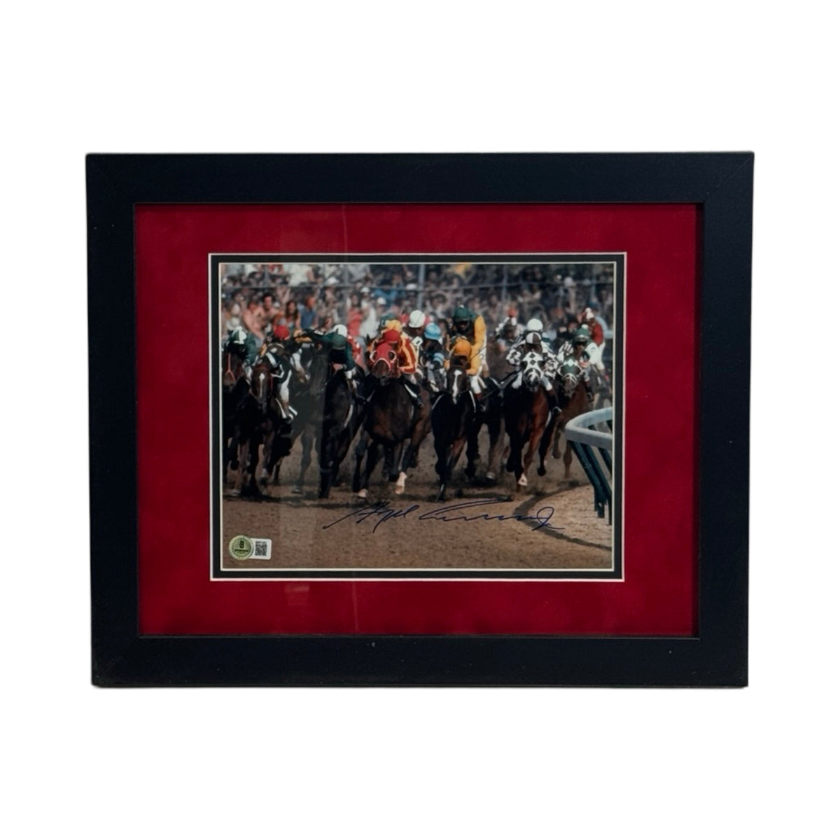Angel Cordero Autographed Side View Framed 8x10 Beckett product image 1, provided for visual reference and product detail