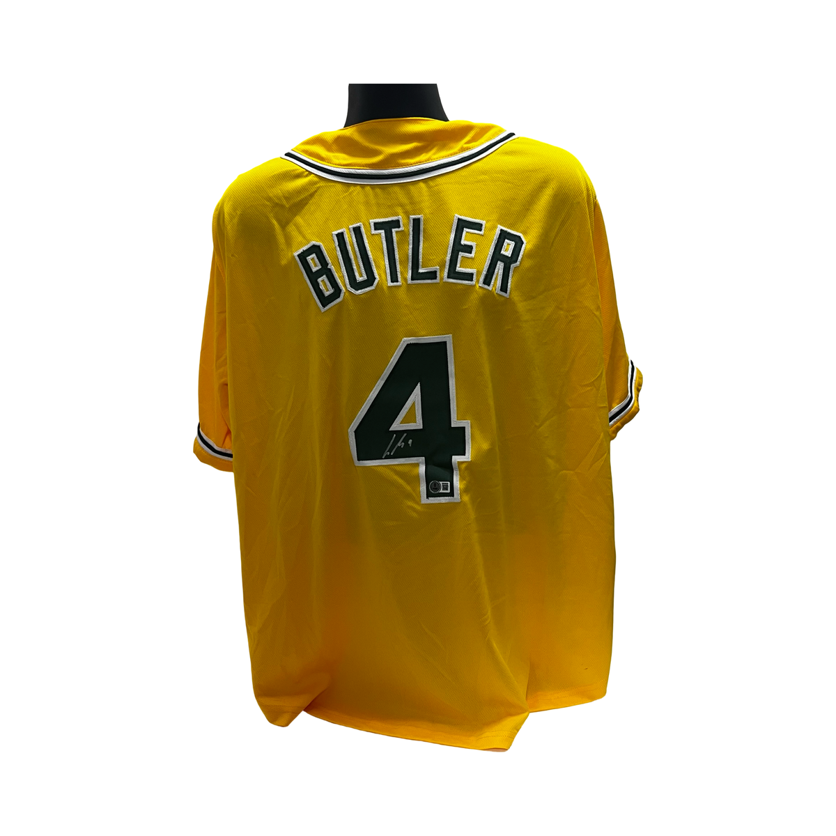 Lawrence Butler Autographed Athletics Yellow Jersey Beckett product image 1, provided for visual reference and product