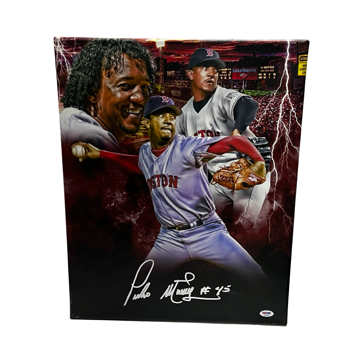 Pedro Martinez Autographed Boston Red Sox 16x20 Canvas PSA product image 1, provided for visual reference and product detail