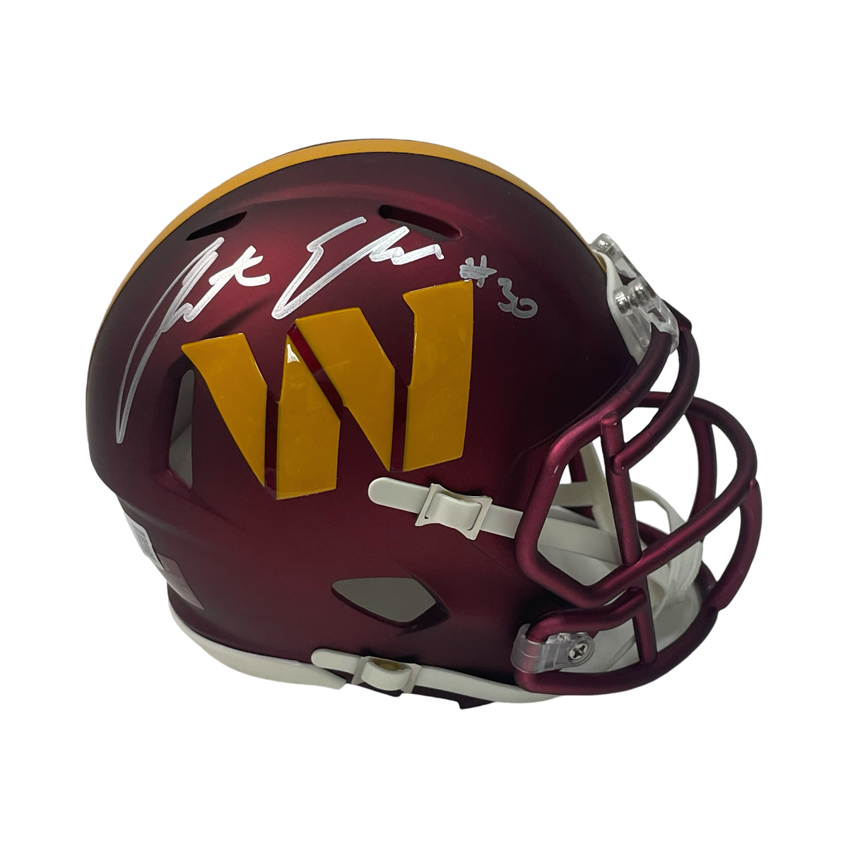 Austin Ekeler Autographed Washington Commanders Maroon Mini Helmet Signed Beckett product image 1, provided for visual