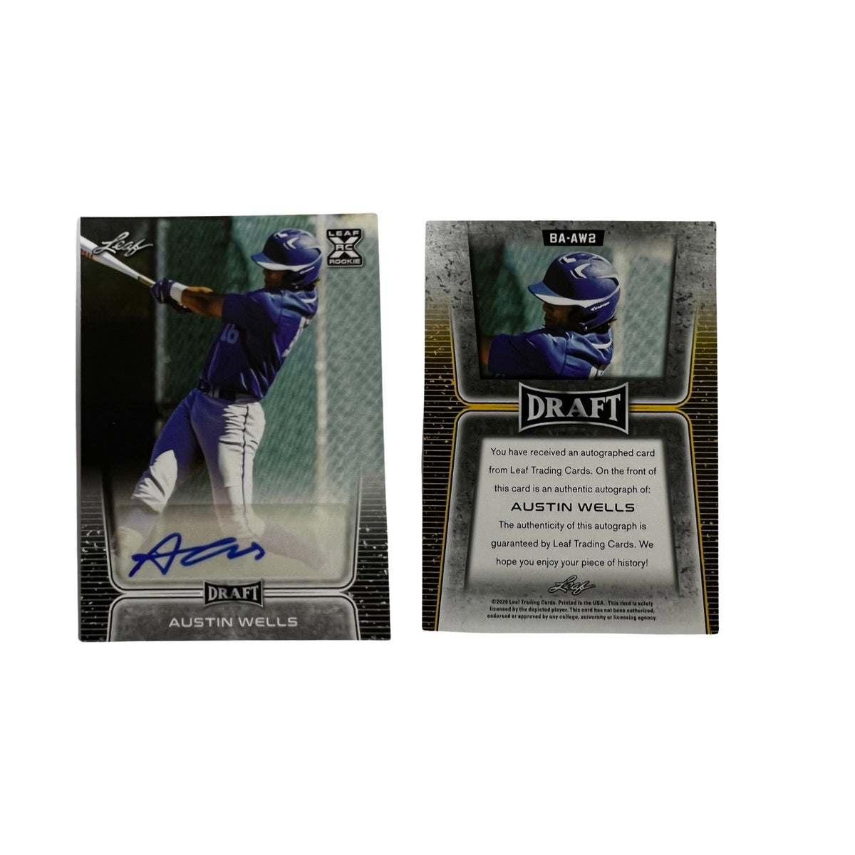 2020 Leaf Draft #BA-AW2 Austin Wells product image 1, provided for visual reference and product detail review