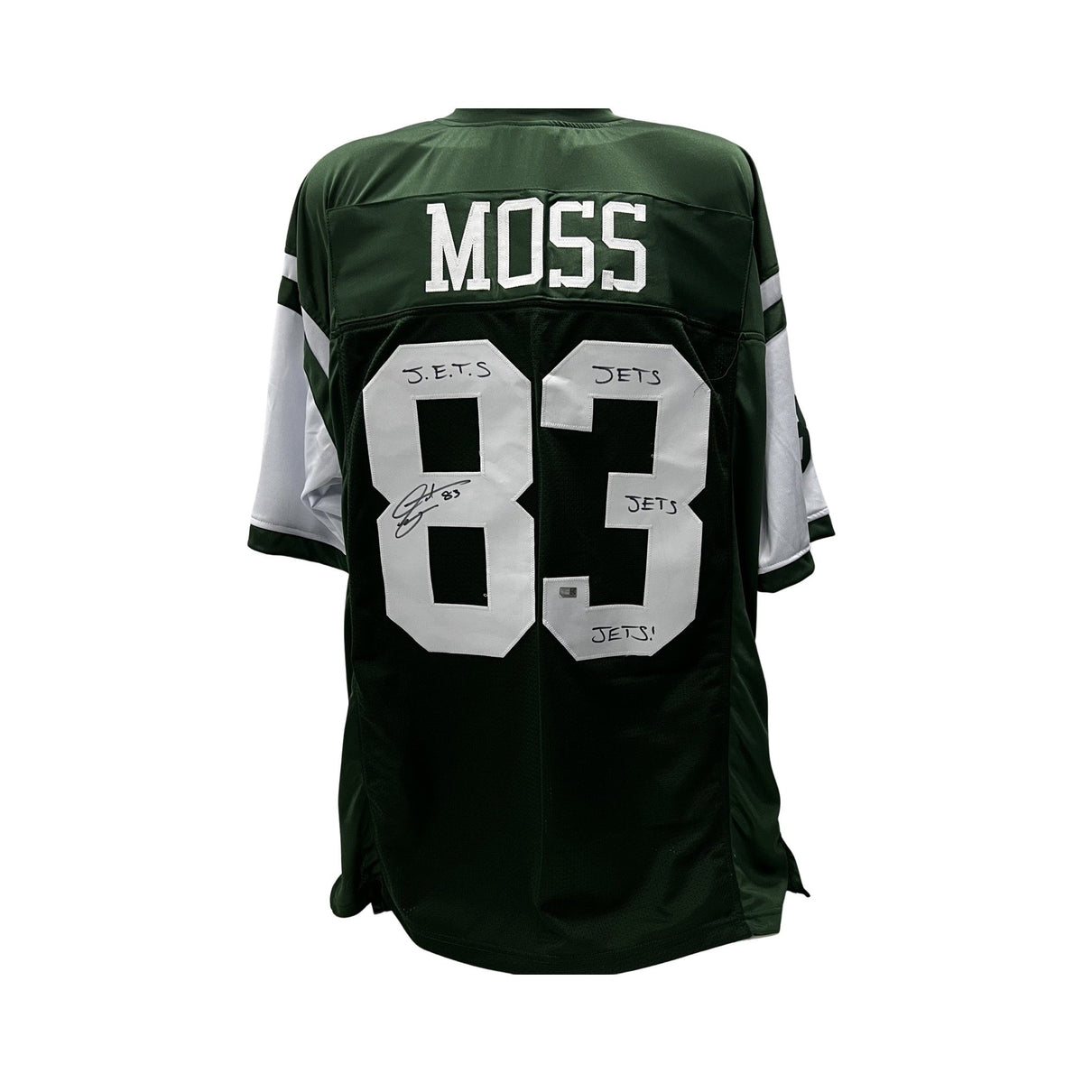 Santana Moss Autographed New York Jets Green Jersey "Jets Jets Jets!" Inscripton Steiner CX product image 1, provided for