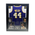 Jerry West Autographed Los Angeles Lakers Purple Jersey The Logo, Mr Clutch, HOF 1980-2010 Inscriptions with Handprint