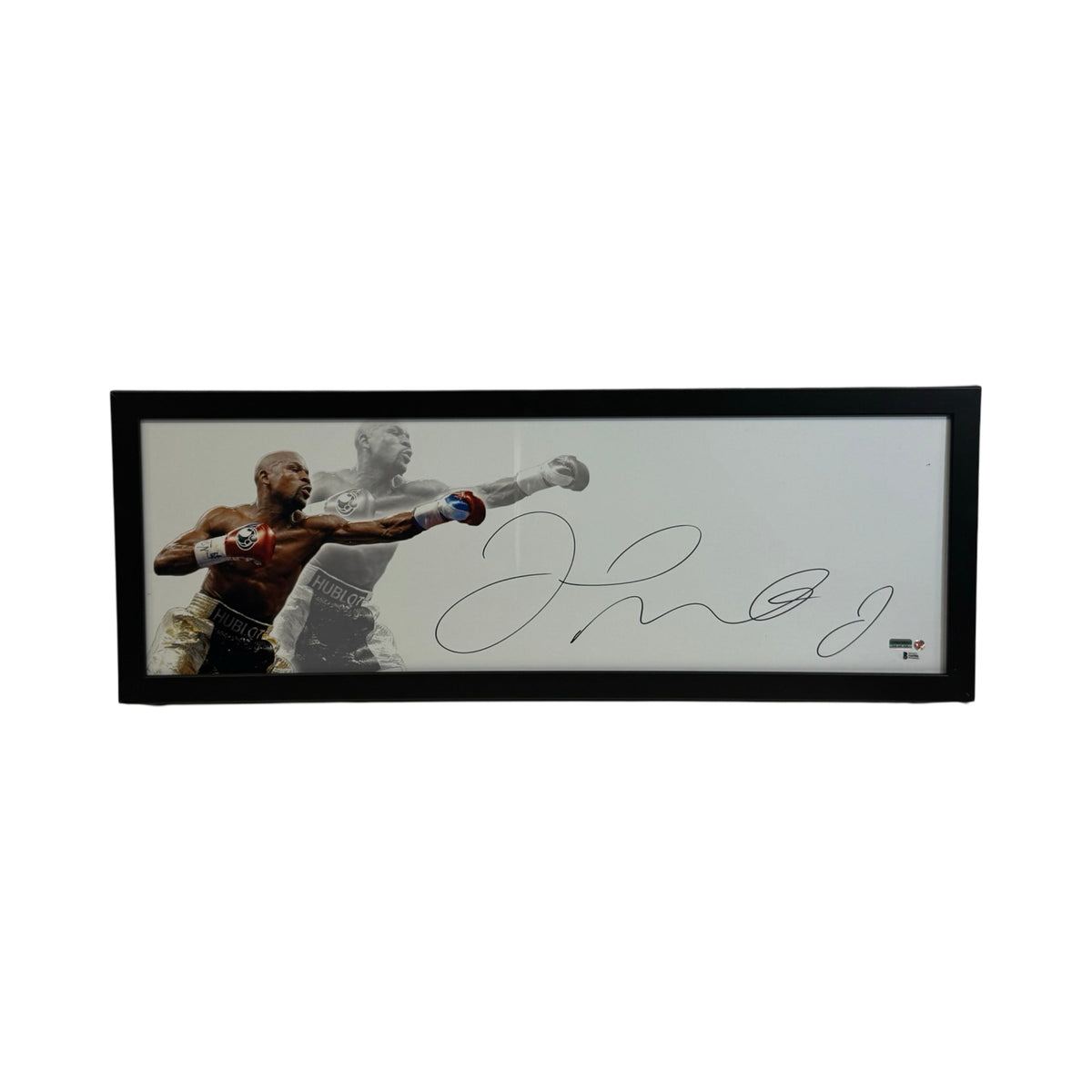 Floyd Mayweather Autographed Framed 12x36 Whiteout Photo Beckett 14x38 Frame product image 1, provided for visual reference
