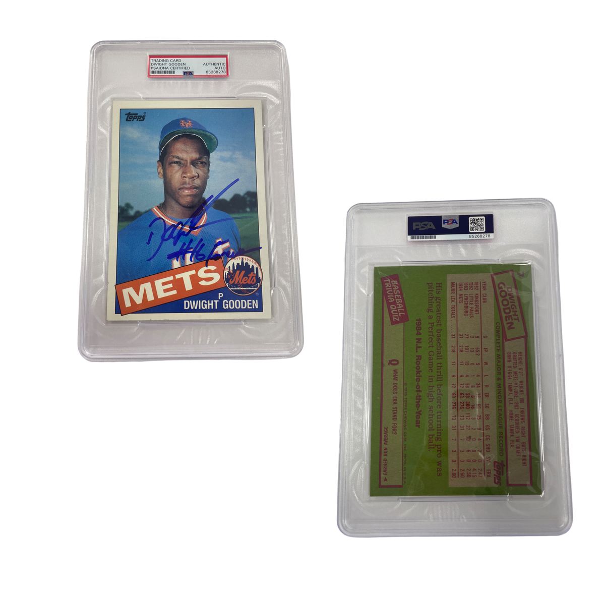 1985 Doc Gooden Topps Jumbo RC #7 "#16 Forever" Inscription PSA Auto Authentic product image 1, provided for visual