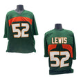 Ray Lewis Unsigned Miami Hurricanes Green Jersey product image 1, provided for visual reference and product detail review