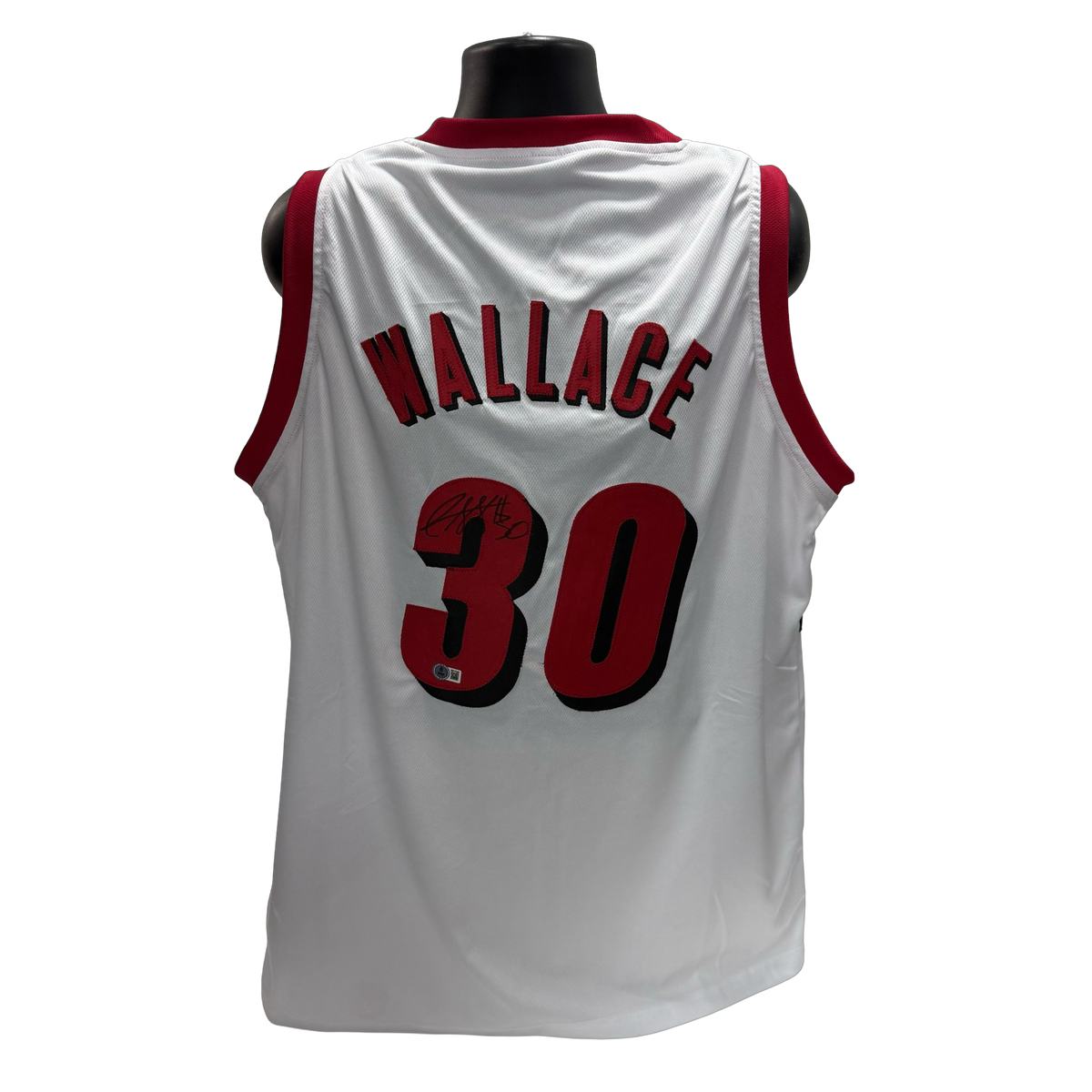 Rasheed Wallace Autographed White Portland Trailblazers Jersey Beckett product image 1, provided for visual reference and
