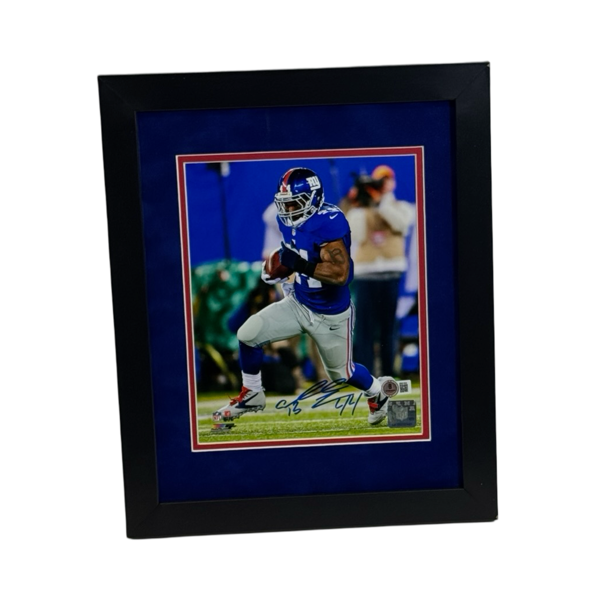 Ahmad Bradshaw Autographed New York Giants Run Framed 8x10 Beckett product image 1, provided for visual reference and