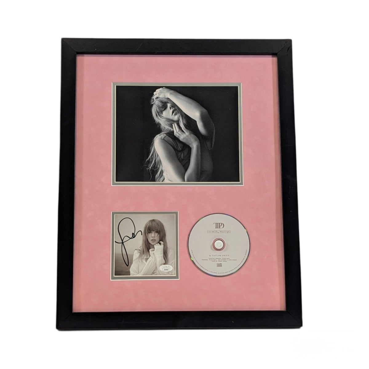 Taylor Swift Autographed Cut & Framed CD 11x14 Frame Pose Pink Matte JSA product image 1, provided for visual reference and