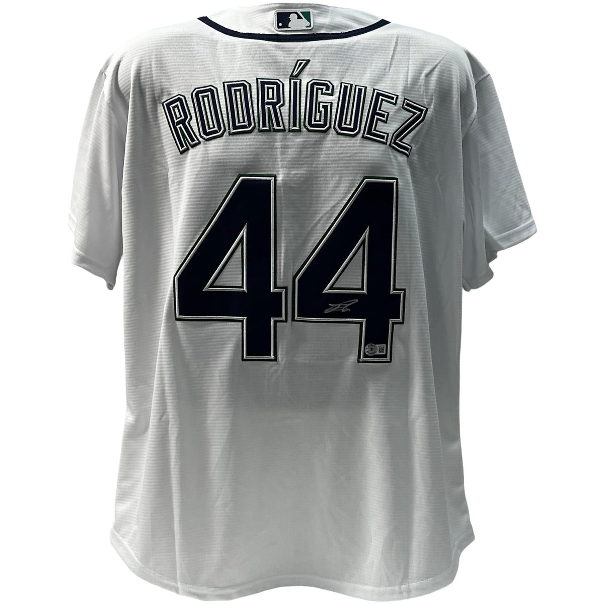 Julio Rodríguez Autographed Seattle Mariners White Nike Replica Jersey Beckett product image 1, provided for visual