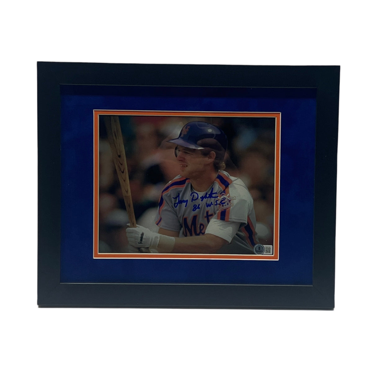 Lenny Dykstra Autographed New York Mets Close Up Framed 8x10 "86 WSC" Inscription Beckett product image 1, provided for