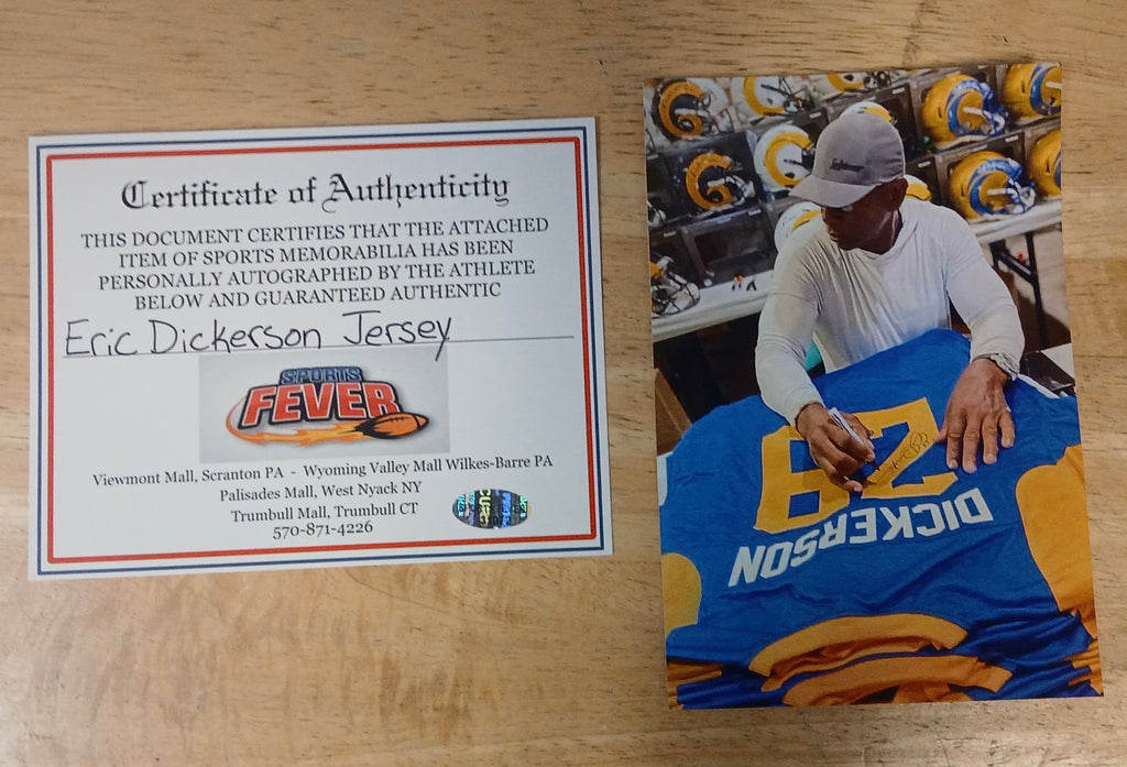 Eric Dickerson Rams autographed jersey COA photo signing product image 4