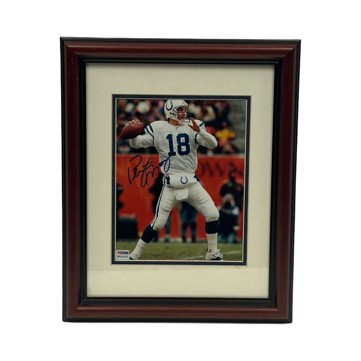 Peyton Manning Autographed Indianapolis Colts Framed 8x10 PSA product image 1, provided for visual reference and product