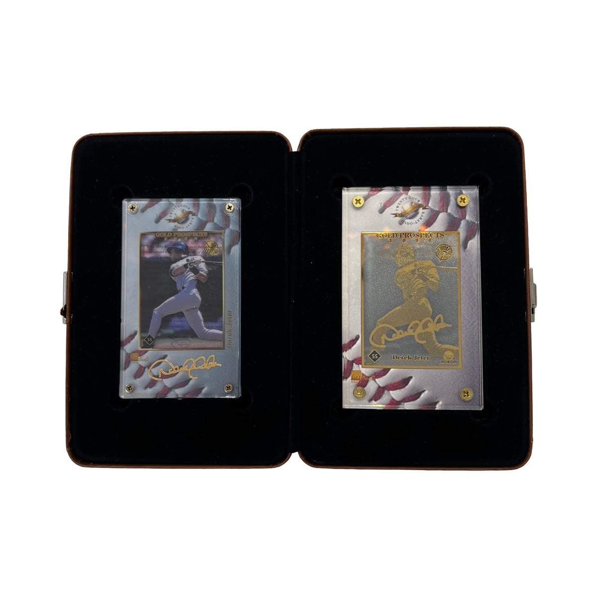 1998 Derek Jeter Gold Prospects 24K Gold Authentic Binder Display product image 1, provided for visual reference and product