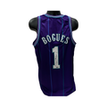 Muggsy Bogues Autographed Charlotte Hornets Purple Jersey Beckett product image 1, provided for visual reference and product