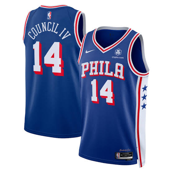 Ricky Council Philadelphia 76ers Official NBA Jersey Blue product image 1