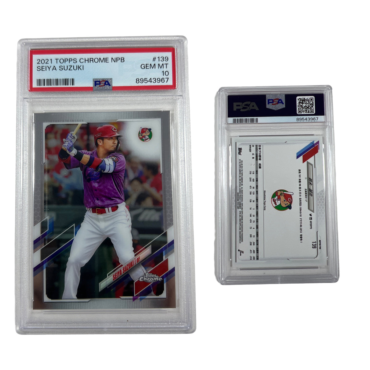 2021 Topps Chrome NPB Seiya Suzuki #139 PSA GEM MT 10 product image 1, provided for visual reference and product detail