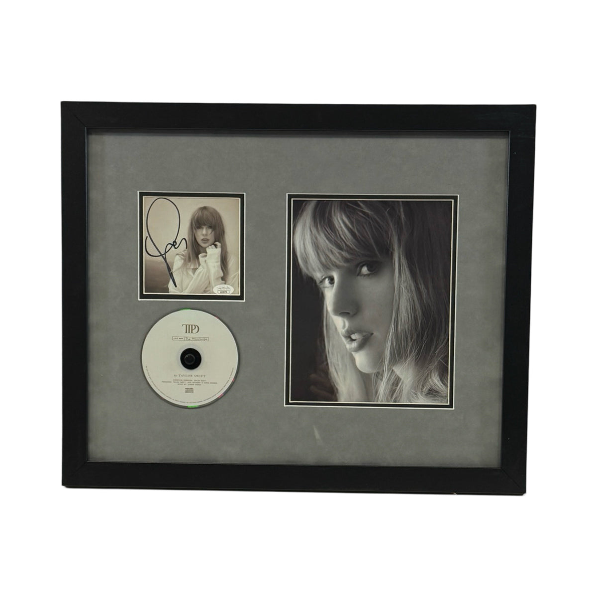 Taylor Swift Autographed Cut & Framed CD 11x14 Frame Close-Up JSA product image 1, provided for visual reference and product