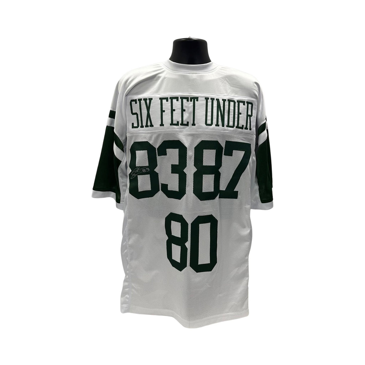 New York Jets Unsigned Six Feet Under White Jersey product image 1, provided for visual reference and product detail review