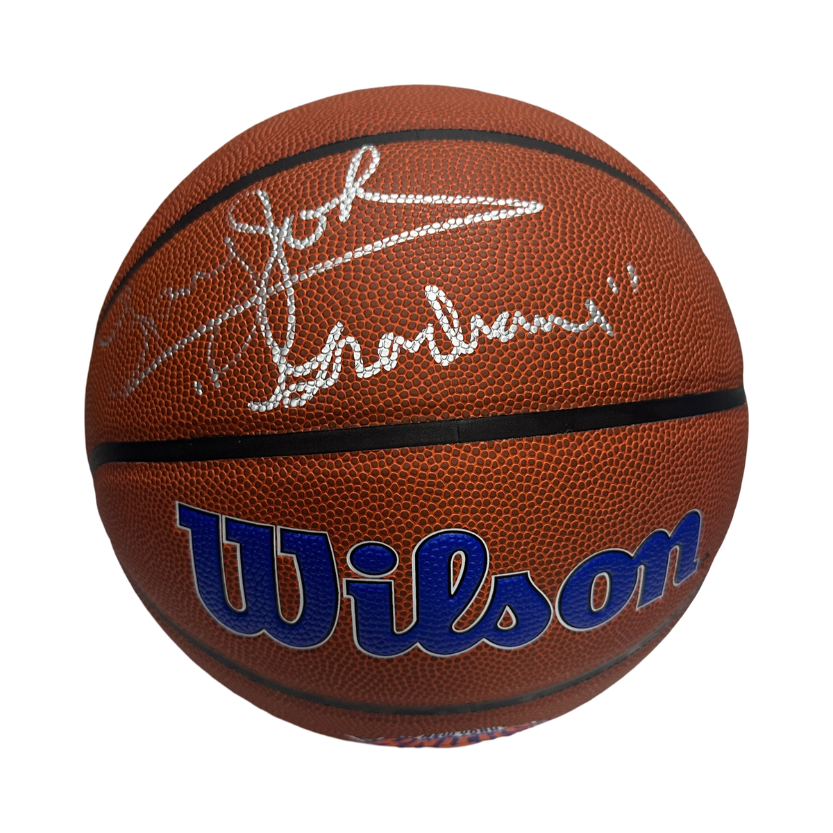 Larry Johnson Autographed New York Knicks Inscribed "Grandmama" Wilson Basketball Beckett product image 1, provided for