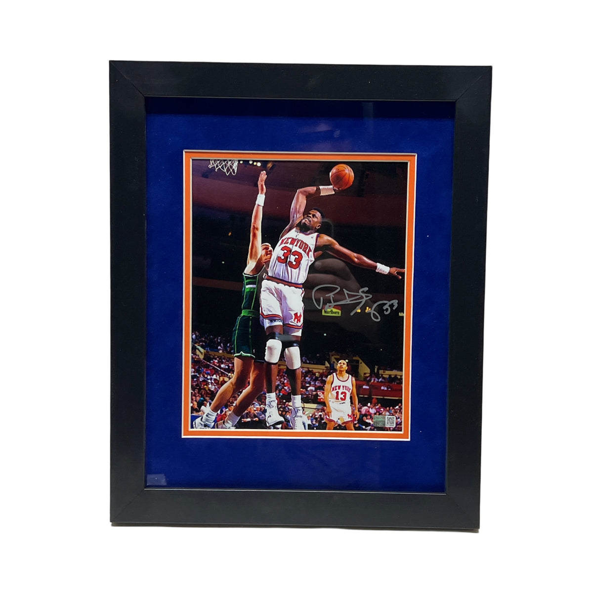 Patrick Ewing Autographed New York Knicks Framed Dunk 8x10 Steiner CX product image 1, provided for visual reference and
