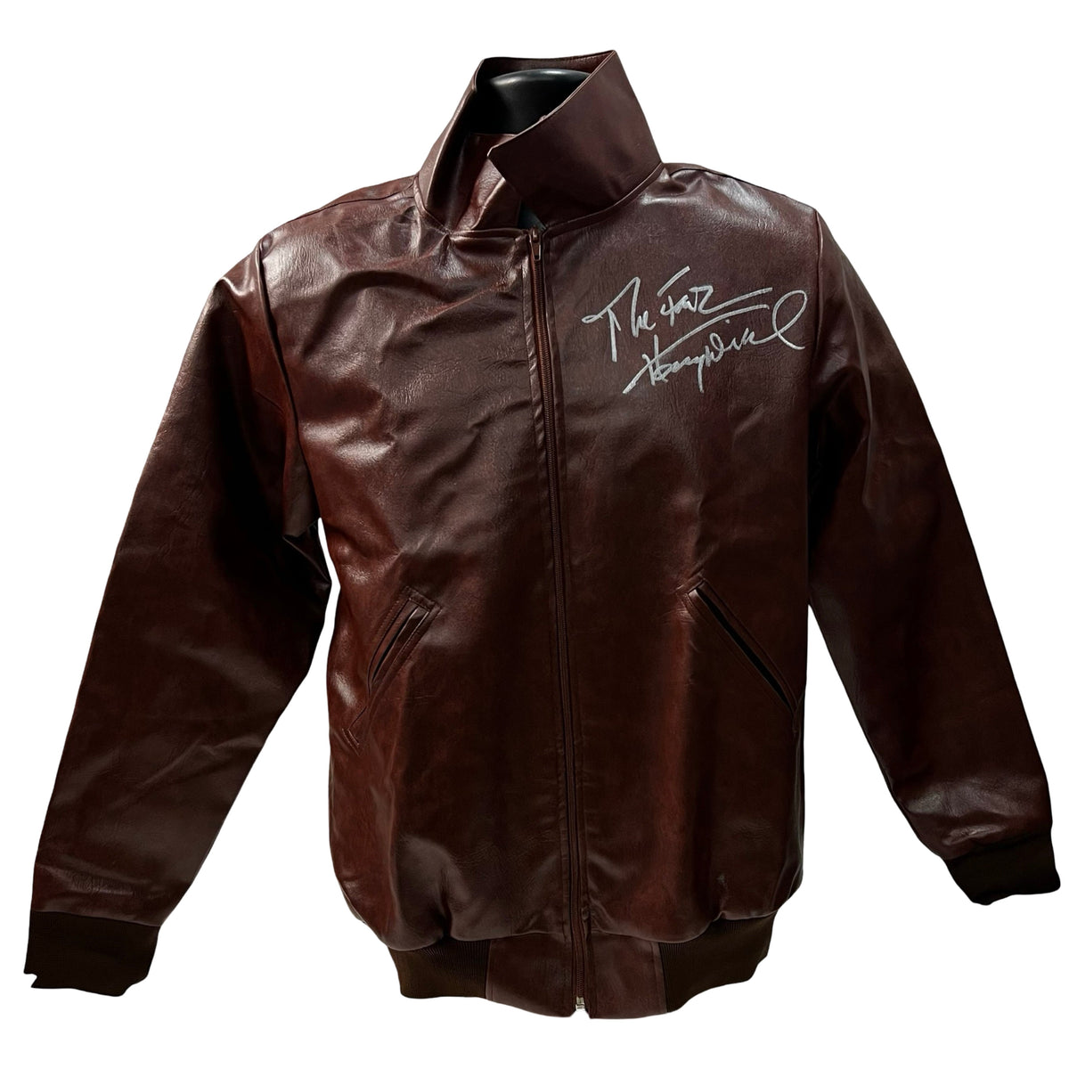 Henry Winkler Autographed Happy Days Leather Jacket "The Fonz" Inscription Beckett product image 1, provided for visual