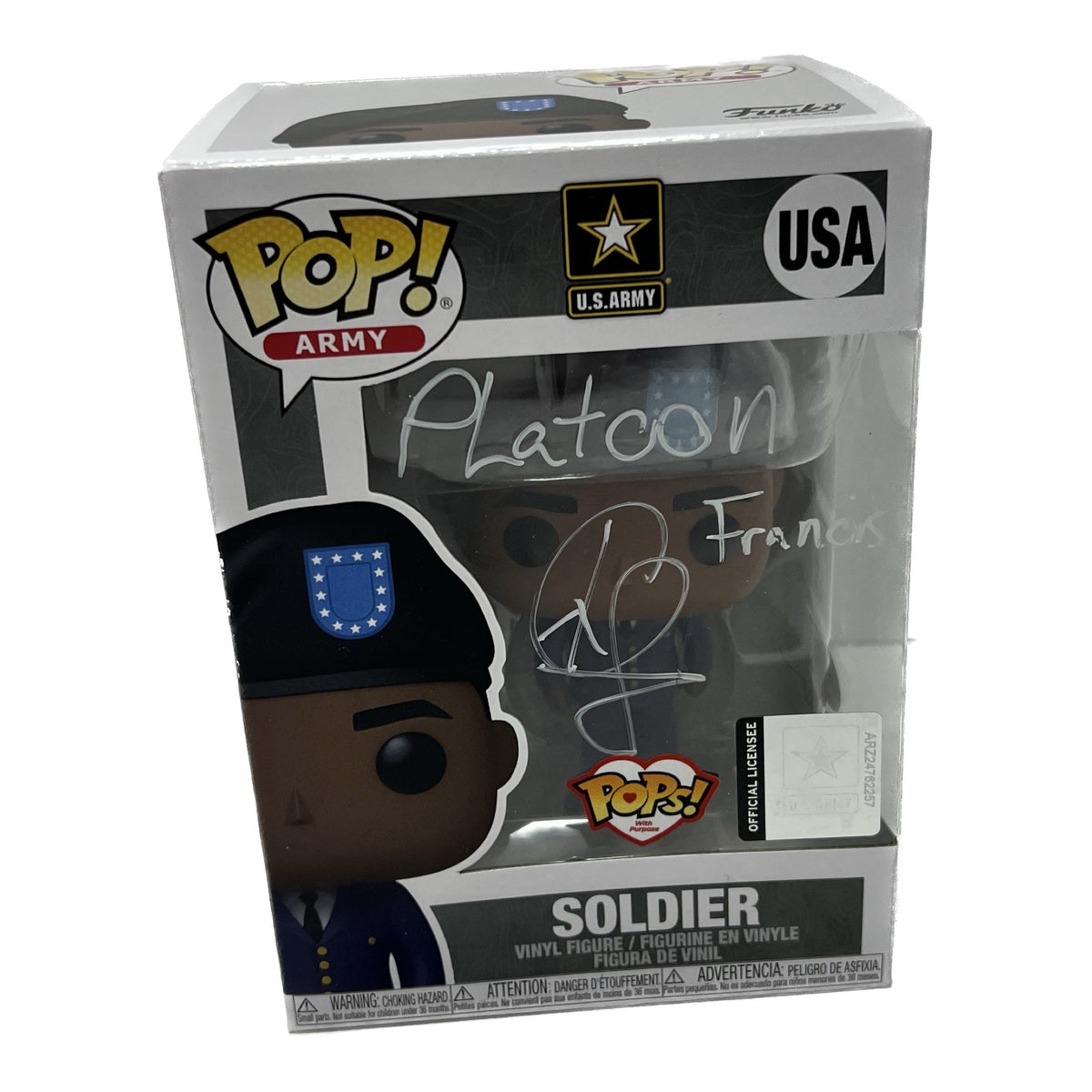Corey Glover Autographed Platoon US Army Funko JSA product image 1, provided for visual reference and product detail review