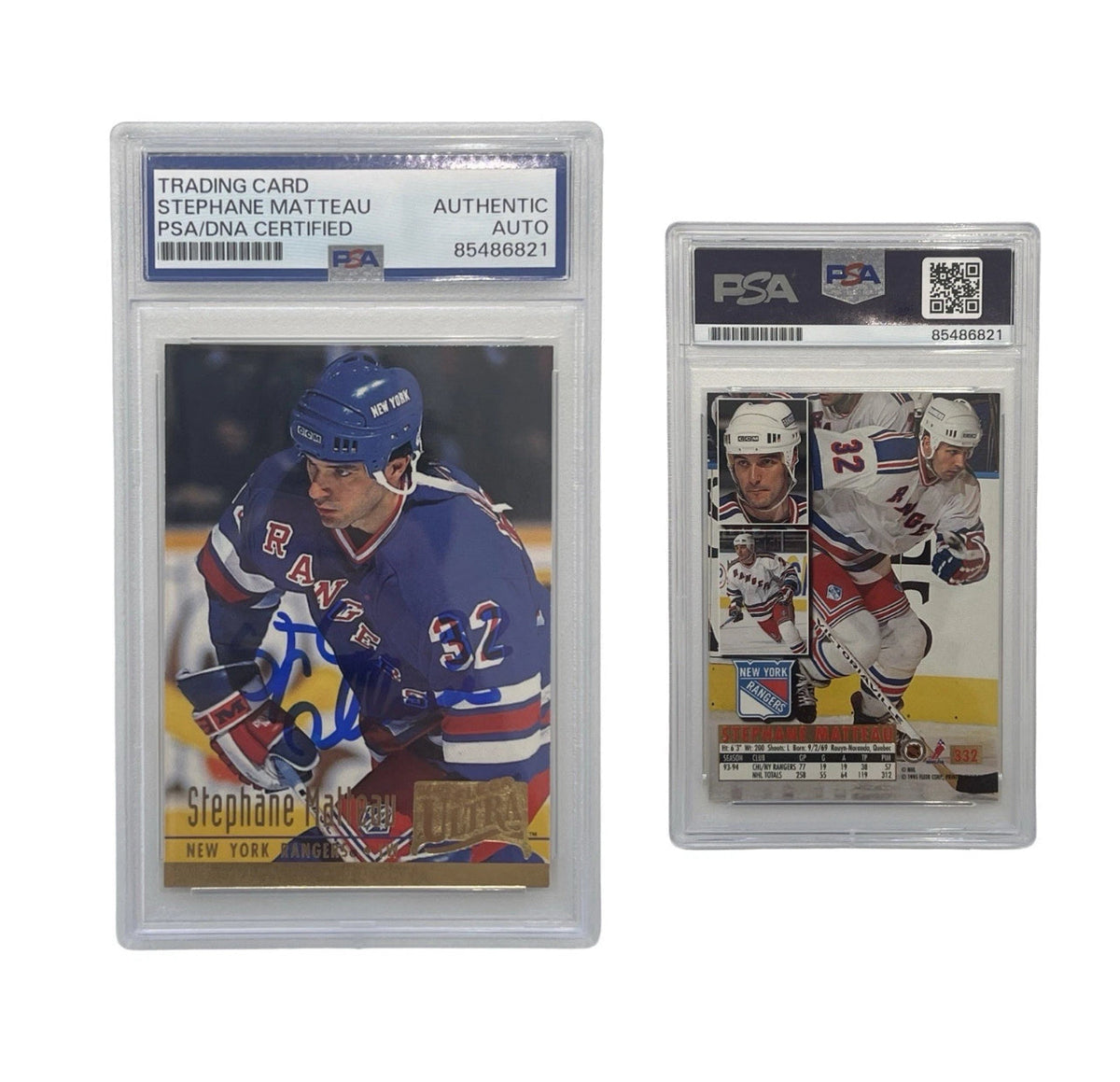 1995 Stephane Matteau Autographed Fleer Ultra #332 PSA Authentic Auto product image 1, provided for visual reference and
