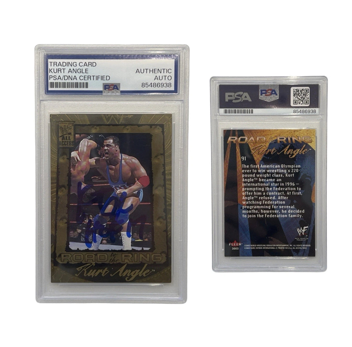 2002 Kurt Angle Signed WWE All Access Road of the Ring Fleer #91 Auto Auth product image 1, provided for visual reference