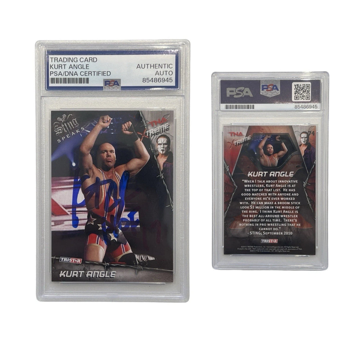 2010 Kurt Angle Autographed TriStar TNA Xtreme #74 PSA Authentic Auto product image 1, provided for visual reference and