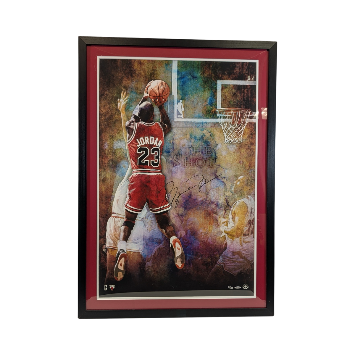 Michael Jordan Autographed Chicago Bulls Framed Framed 24x35 Poster Upper Deck product image 1, provided for visual