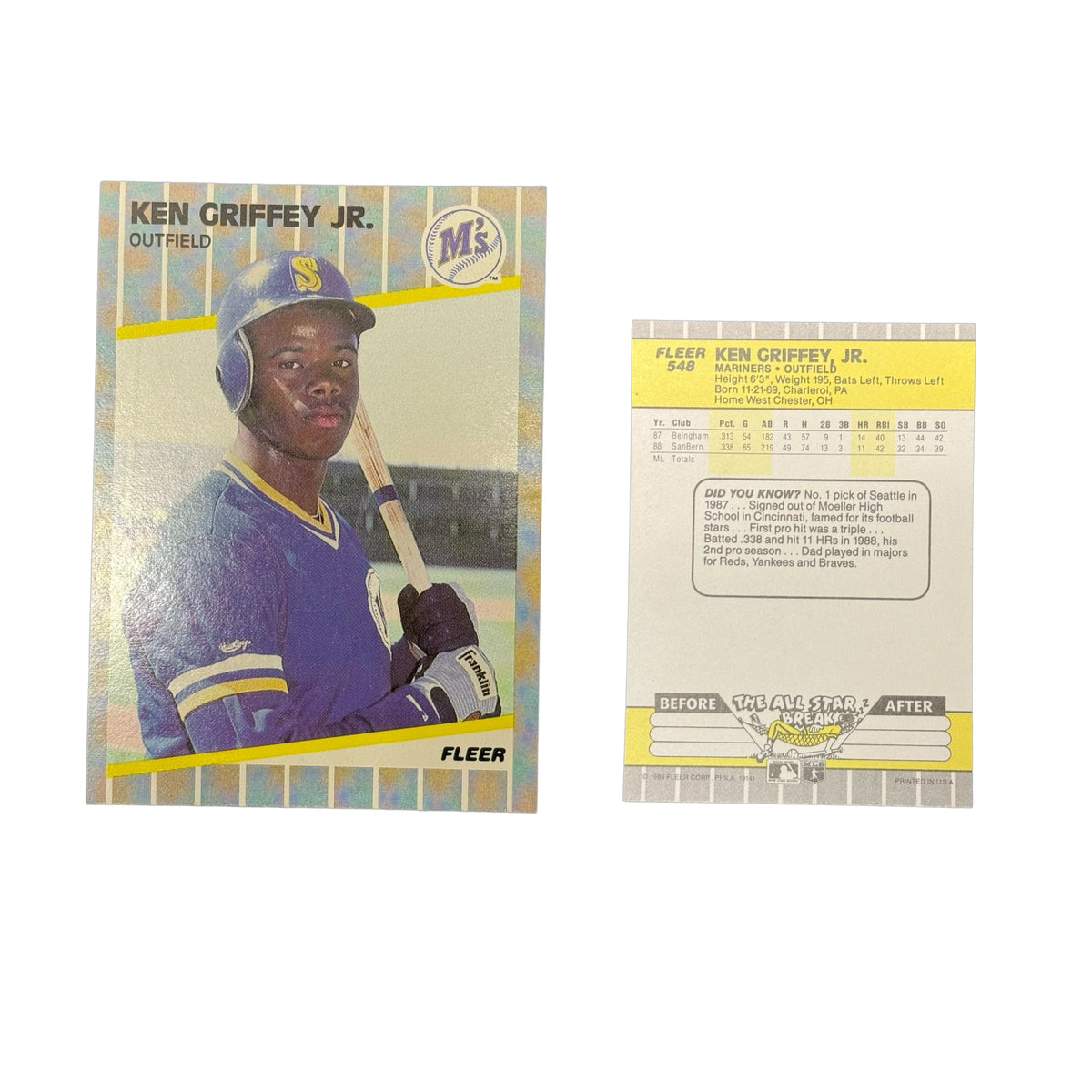 1989 Fleer Ken Griffey Jr. RC #548 product image 1, provided for visual reference and product detail review