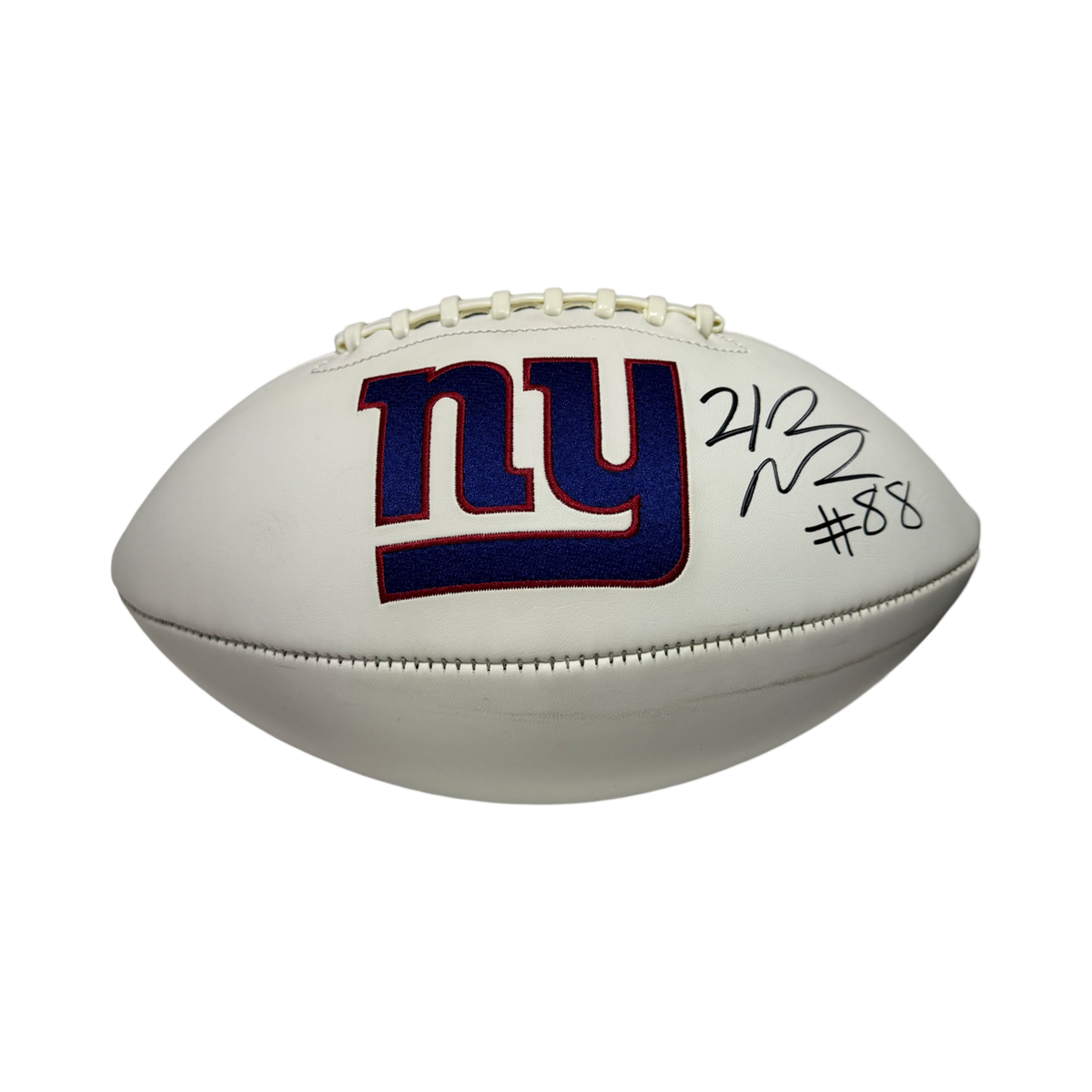 Hakeem Nicks Autographed New York Giants White Panel Football Beckett product image 1, provided for visual reference and