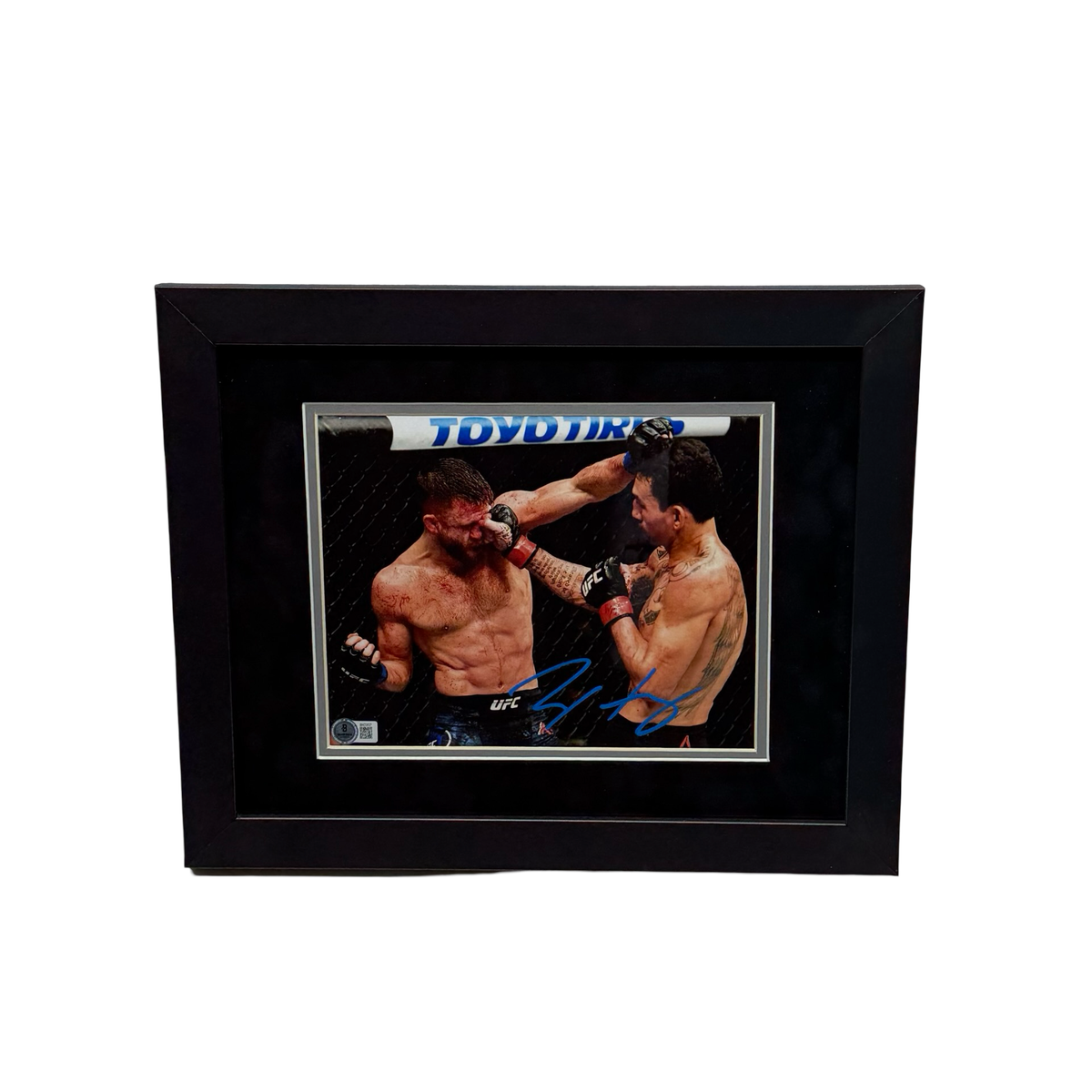 Max Holloway Autographed UFC Punch 8x10 Beckett - Framed product image 1, provided for visual reference and product detail