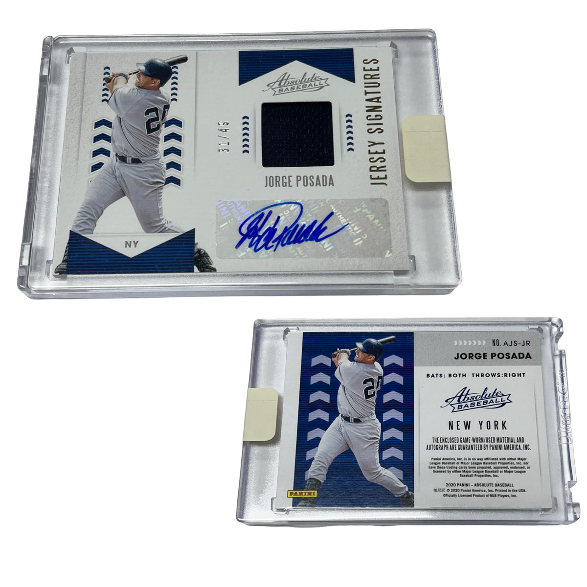 Jorge Posada 2020 Absolute Jersey Signatures Patch Autograph /49 product image 1, provided for visual reference and product