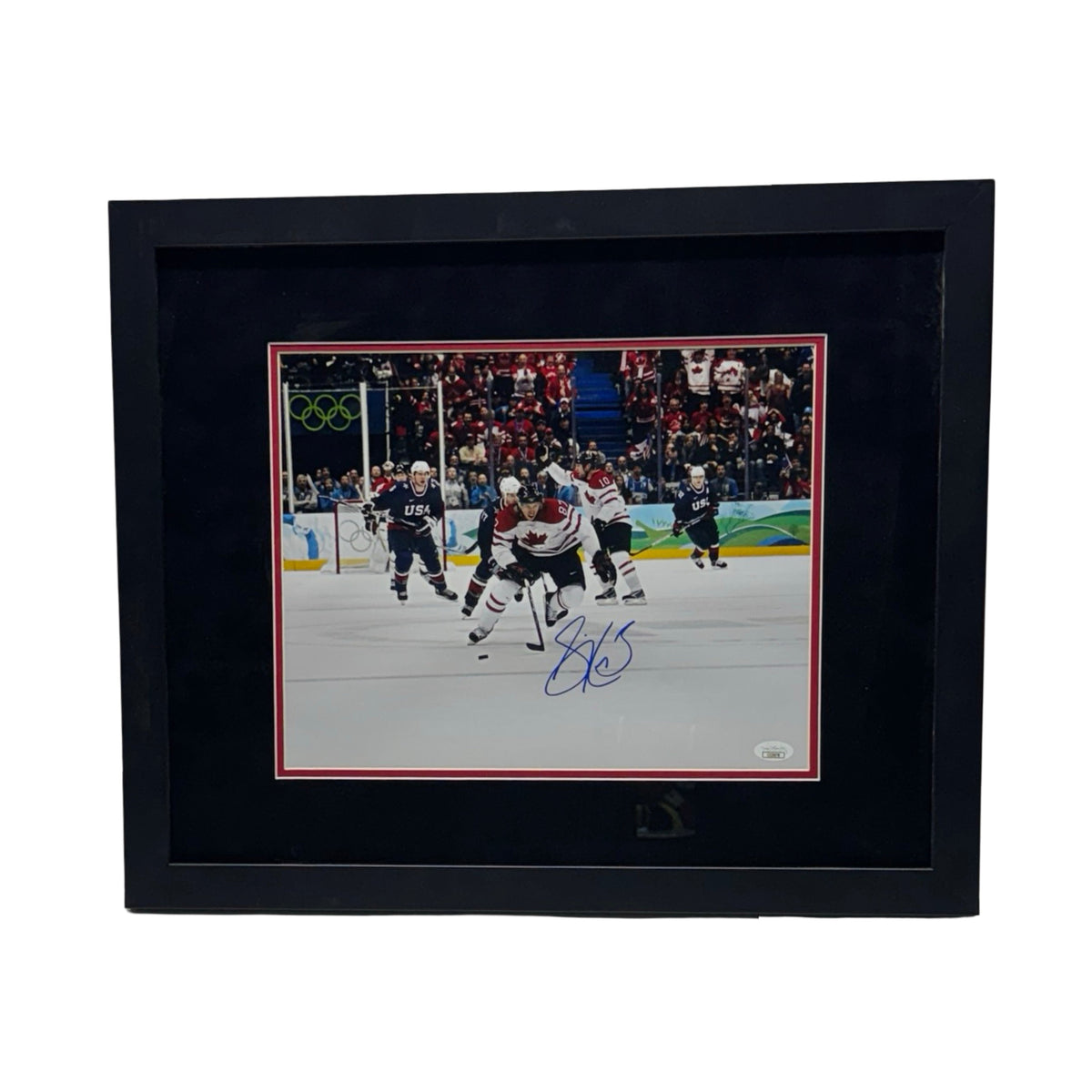 Sidney Crosby Autographed Team Canada Horizontal 11x14 JSA - Framed product image 1, provided for visual reference and