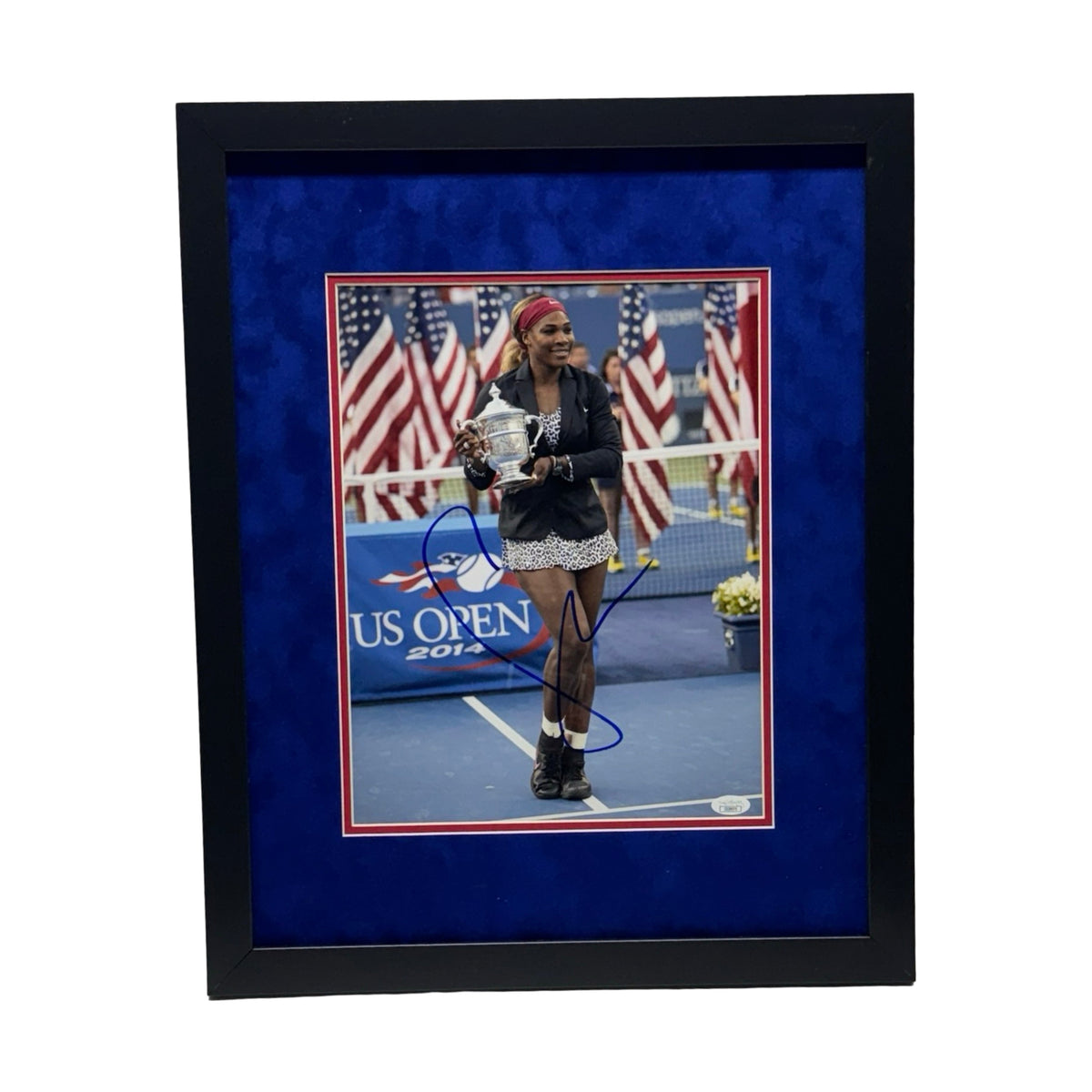 Serena Williams Autographed US Open 11x14 JSA - Framed product image 1, provided for visual reference and product detail