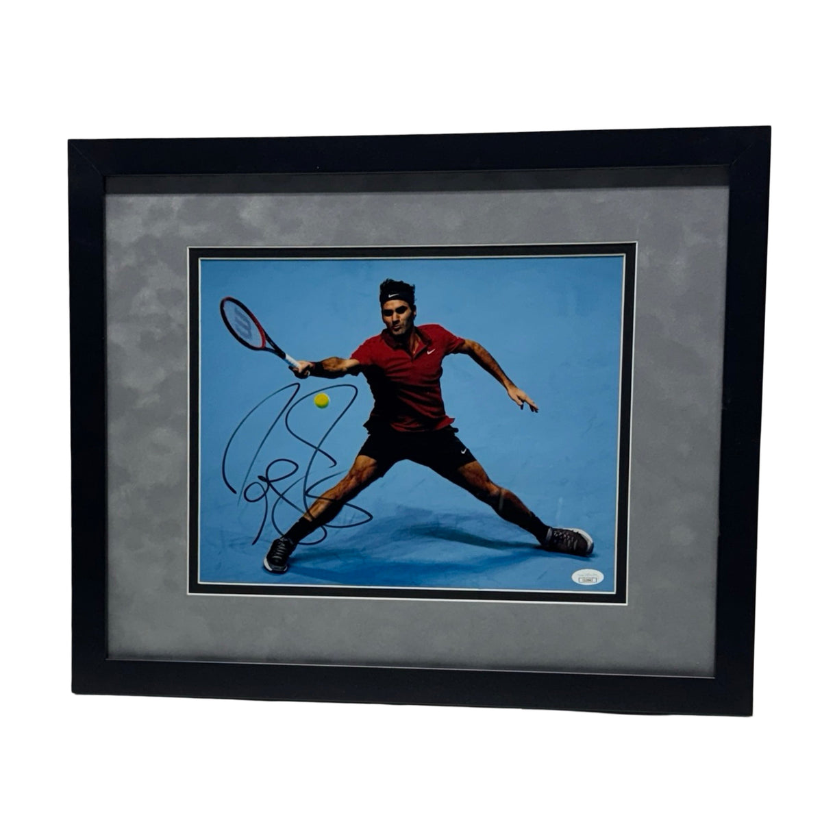 Roger Federer Autographed Tennis Wimbledon 11x14 - Framed product image 1, provided for visual reference and product detail