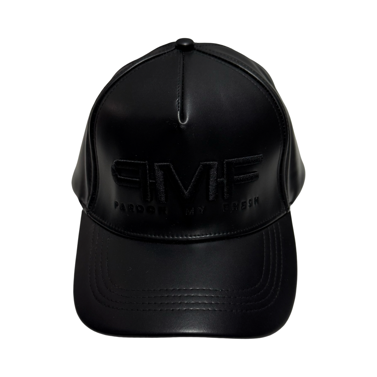Pardon My Fresh Black Leather Adjustable Hat product image 1, provided for visual reference and product detail review