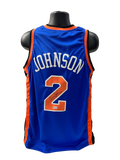 Larry Johnson Autographed New York Knicks Blue Jersey Beckett product image 1, provided for visual reference and product