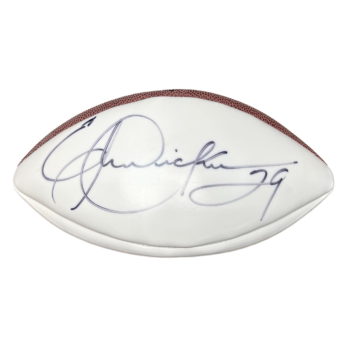 Eric Dickerson Autographed White Panel Football Beckett product image 1, provided for visual reference and product detail