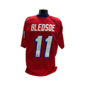 Drew Bledsoe Autographed New England Patriots Red Jersey Beckett product image 1, provided for visual reference and product