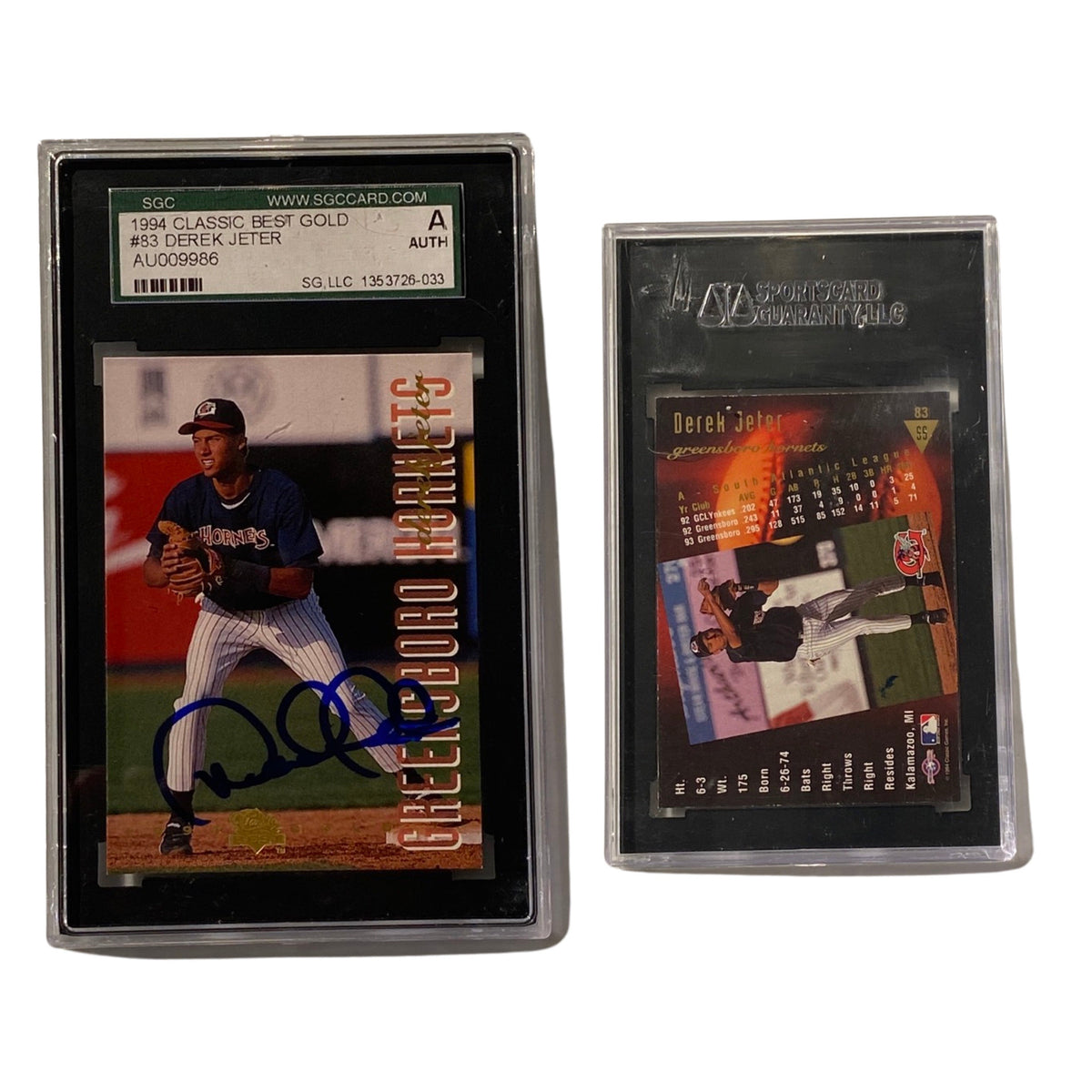 1994 Derek Jeter Classic Best Gold Minor League #83 SGC Auto Authentic product image 1, provided for visual reference and